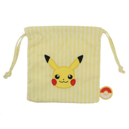 巾着袋 ポケットモンスター アップリケ刺繍巾着 きんちゃくポーチ ピカチュウ ポケモン エスケイジャパン 小物入れ メール便可 マシュマロポップのサムネイル