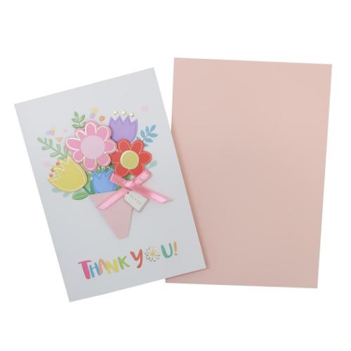 グリーティングカード ハンドメイド サンキュー アクティブコーポレーション メッセージカード 封筒付き メール便可 マシュマロポップ