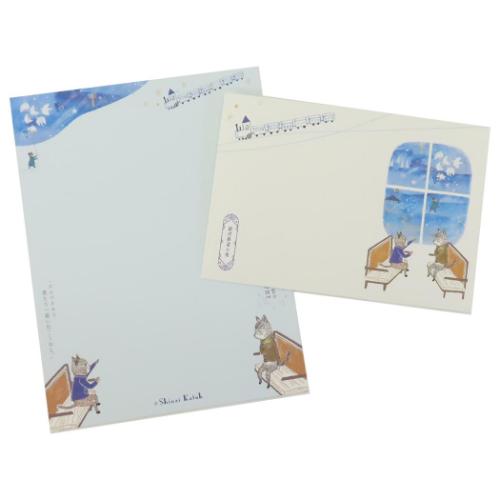 手渡し手紙セット 宮沢賢治 幻燈館1998 ミニレターセット 銀河鉄道の夜II 木野瀬印刷 便箋&封筒 おしゃれ 文具 メール便可 マシュマロポップ