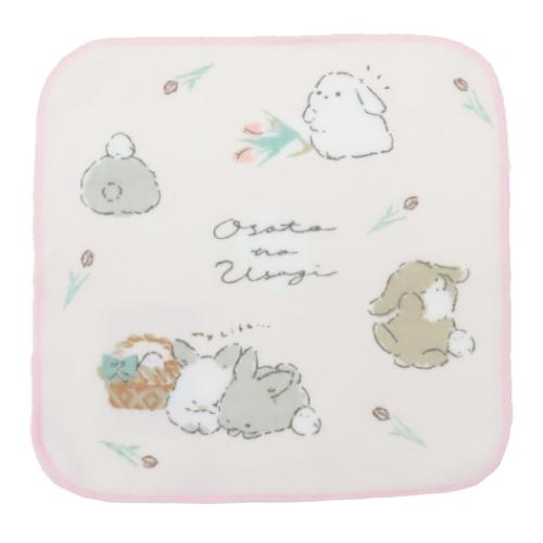 ハンカチタオル ミニタオル おそとのうさぎ クーリア 汗拭きタオル 新学期準備雑貨 メール便可 マシュマロポップ