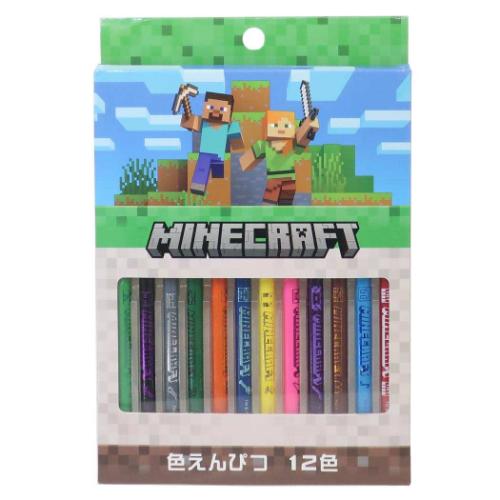 えんぴつ マインクラフト 色鉛筆 12色セット 新入学 Minecraft ケイカンパニー 新学期準備文具 ゲームメール便可 マシュマロポップ
