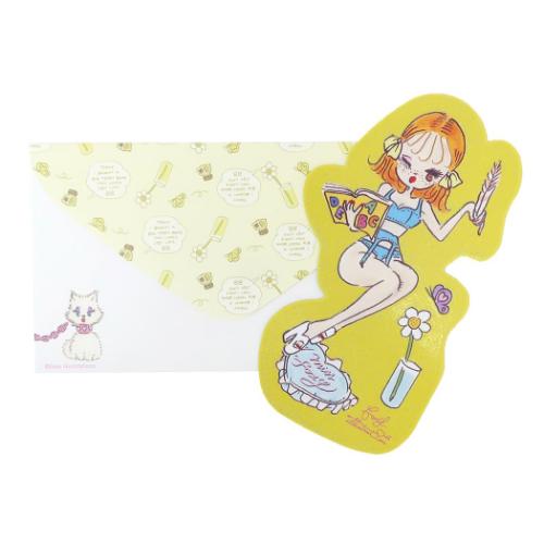 グリーティングカード ダイカットカードGC foxys DIARY APJ メッセージカード 多目的 封筒付き メール便可 マシュマロポップ