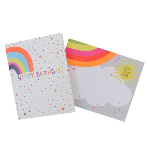 グリーティングカード Paper salad バースデーカード レインボー APJ 誕生日 メッセージカード 封筒付き メール便可 マシュマロポップ