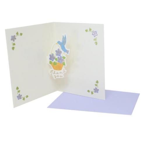 グリーティングカード シンプルポップアップミニカード スミレ APJ メッセージカード ミニサイズ ミニ封筒 多目的 メール便可 マシュマロポップ