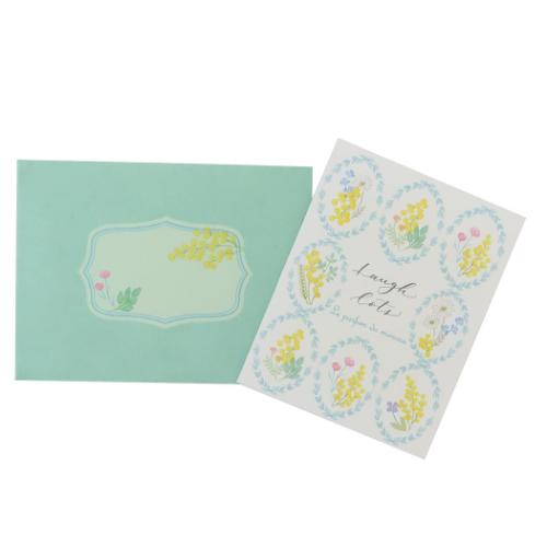 グリーティングカード 香るミニカード ミモザ ガーデン APJ メッセージカード ミニサイズ ミニ封筒 かおり付き メール便可 マシュマロポップ