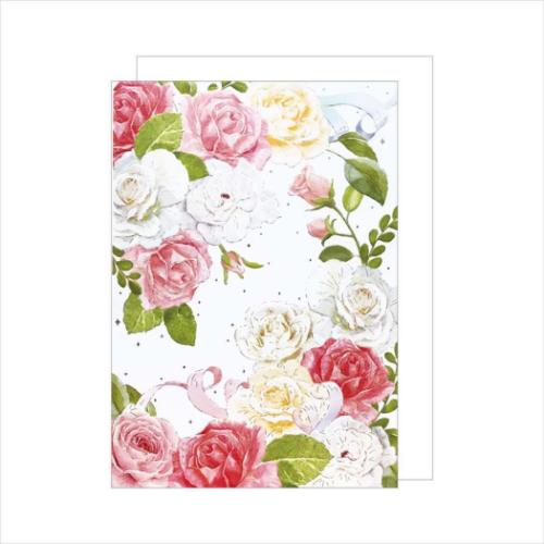 グリーティングカード ポップアップ多目的カード バラ クローズピン ギフトカード 封筒付き メール便可 マシュマロポップ