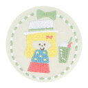 缶バッジ mizutama 刺繍缶バッジ BE ベージュ サンスター文具 コレクション雑貨 かわいい メール便可 マシュマロポップ|詳細画像
