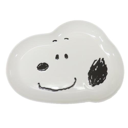 中皿 スヌーピー ダイカットプレート フェイス L ピーナッツ 金正陶器 プレゼント ギフト マシュマロポップ
