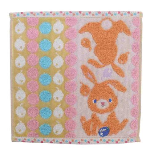 ミニタオル モコハート MocoHeart タオルチーフ ウサギ 日繊 汗拭きタオル かわいい メール便可 マシュ..