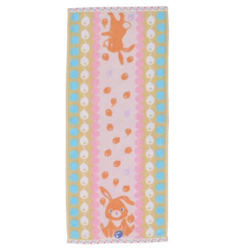 フェイスタオル モコハート MocoHeart ロングタオル ウサギ 日繊 お風呂タオル かわいい メール便可 マシュマロポップ