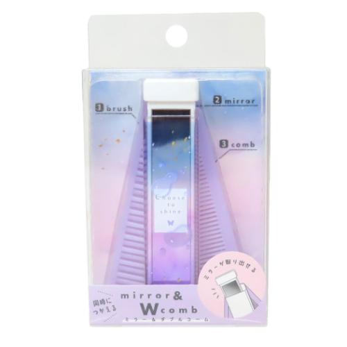身だしなみセット ミラー＆ダブルコーム CHOOSE TO SHINE カミオジャパン 折りたたみブラシ 櫛 鏡 マシュマロポップのサムネイル