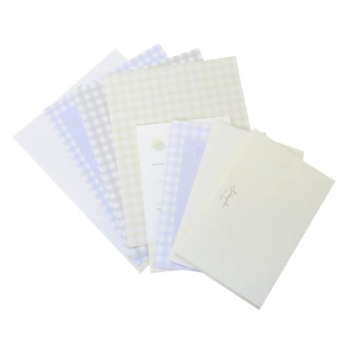 レターセット ボリューミーレター ペールギンガム クーリア 手紙セット 便箋&封筒 かわいい メール便可 マシュマロポップ