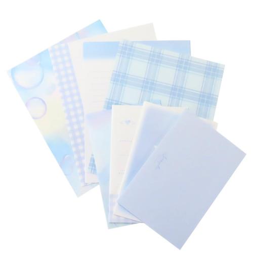 レターセット ボリューミーレター エンジェリックブルー クーリア 手紙セット 便箋&封筒 かわいい メール便可 マシュマロポップ