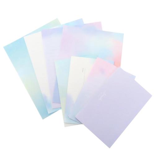 レターセット ボリューミーレター ウォーターカラー クーリア 手紙セット 便箋&封筒 かわいい メール便可 マシュマロポップ