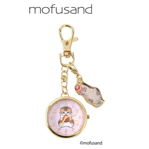 キーホルダー時計 モフサンド チャーム付きキーチェーンウォッチ PI イチゴにゃん mofusand フィールド..