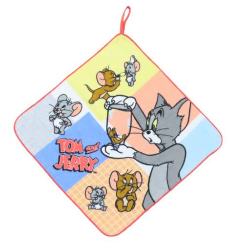 ループタオル トムとジェリー 幼稚園ループ付きハンドタオル カラフルワールド ワーナーブラザース 丸..