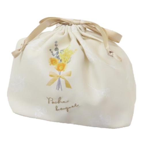 巾着袋 ポシェブーケ ランチ巾着 イエロー クーリア お弁当きんちゃく ランチ雑貨 メール便可 マシュマ..