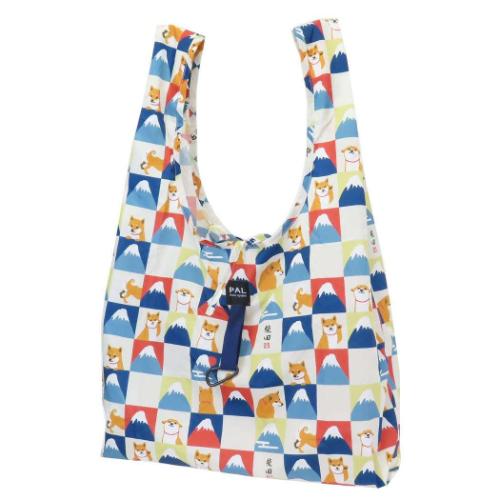ショッピングバッグ PAL エコバッグM こまふじしばた アイボリー フレンズヒル お買い物かばん 撥水加工 コンパクト 大容量 カラビナ付き マシュマロポップ