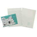 手紙セット キャットヒル レターセット グリーン 木野瀬印刷 便箋&封筒 かわいい メール便可 マシュマロポップ