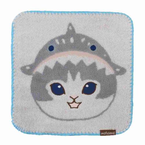 ミニタオル モフサンド ジャガードハンカチタオル サメにゃんフェイス mofusand 丸眞 汗拭きタオル メール便可 マシュマロポップ
