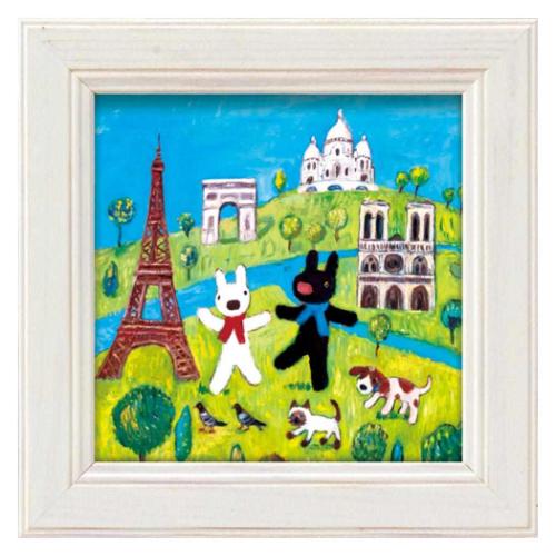ポップアート リサとガスパール ミニアートフレーム パリを巡る ユーパワー GL-00682 ギフト インテリア 取寄品 マシュマロポップ