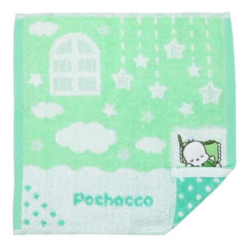 ミニタオル ポチャッコ ジャガードハンカチタオル おふとんポチャッコ サンリオ 丸眞 汗拭きタオル メ..