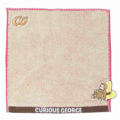 ミニタオル おさるのジョージ ハンカチタオル まんぷくバナナ 丸眞 汗拭きタオル 絵本メール便可 マシュマロポップ