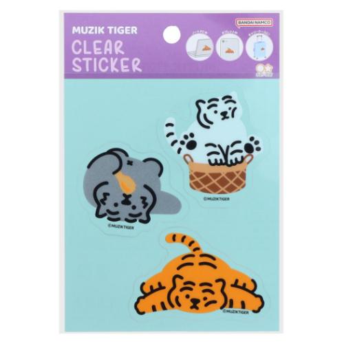 ダイカットシール MUZIK TIGER ムジークタイガー クリアステッカー B サンスター文具 パソコン タブレ..