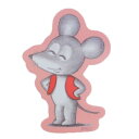 ダイカットシール ねずみくんのチョッキ キャラクターステッカー 笑顔 スモールプラネット ダイカットビニールステッカー デコシール 耐水性 絵本メール便可 マシュマロポップ