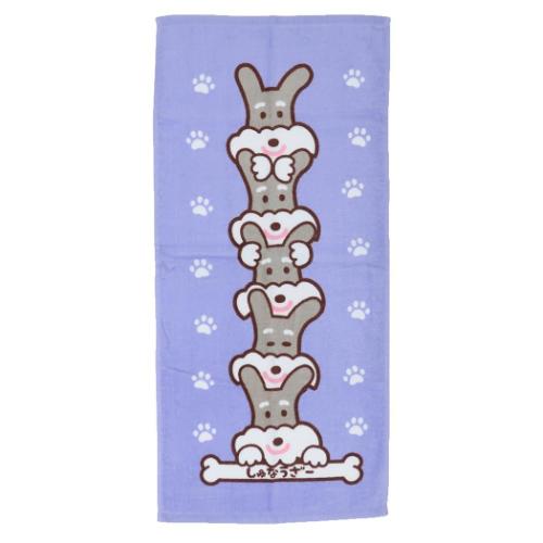フェイスタオル ツミツミワンワン プリントロングタオル つみつみしゅなうざー いぬ 犬飼タオル プレゼント かわいい メール便可 マシュマロポップ