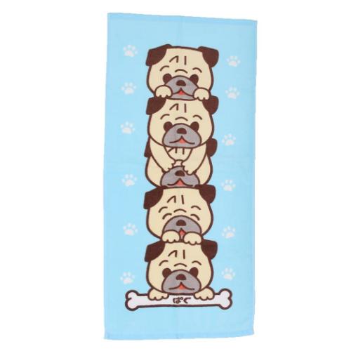 フェイスタオル ツミツミワンワン プリントロングタオル つみつみぱぐ いぬ 犬飼タオル プレゼント かわいい メール便可 マシュマロポップ