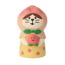 マスコット concombre ねこずきん 桃 デコレ インテリア かわいい プレゼント マシュマロポップ