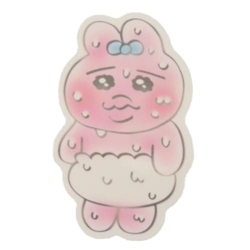 キャラクターステッカー おぱんちゅうさぎ ミニデコステッカー 汗 カミオジャパン ダイカットシール 耐水耐光 メール便可 マシュマロポップ