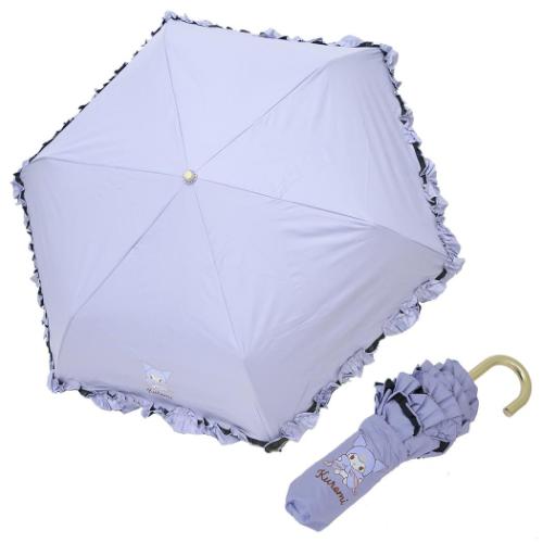 折り畳み傘 クロミ 晴雨兼用折畳傘 かわいいフリルタイプ リボン サンリオ ジェイズプランニング 耐風傘 子供用 マシュマロポップ