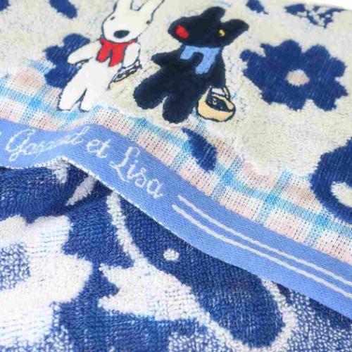 ガールズ雑貨通販マシュマロポップのハンドタオル リサとガスパール シャーリングウォッシュタオル パリの風景とお花 丸眞 汗拭きタオル 絵本メール便可 マシュマロポップ｜アングル2