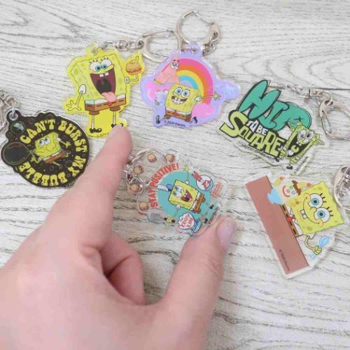 キーリング スポンジボブ アクリルキーホルダー ハンバーガー ゼネラルステッカー コレクション雑貨 メール便可 マシュマロポップ