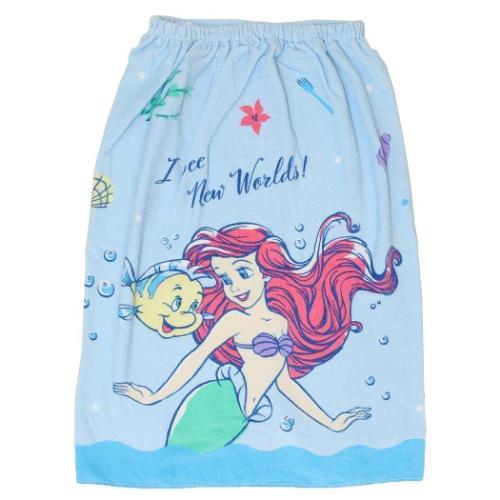 ラップタオル リトルマーメイド マキL 80cm丈巻き巻きタオル アリエル リメイン ディズニープリンセス 林タオル 海プール 着替えタオル マシュマロポップ