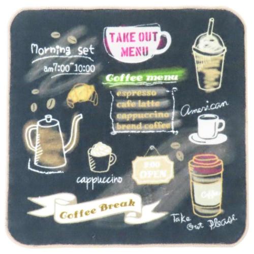 ミニタオル レトロシリーズ ジャガードハンカチタオル コーヒーメニュー 林タオル 汗拭きタオル プレゼ..