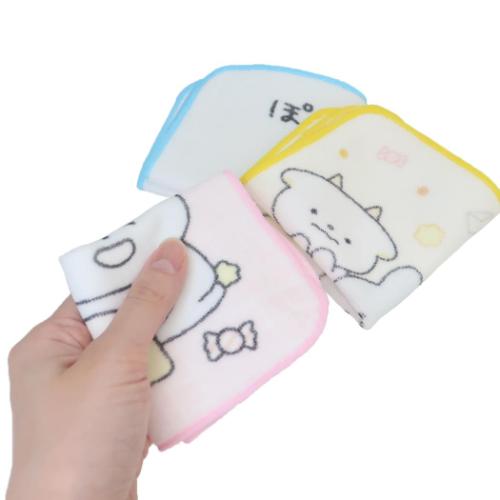 ミニタオル ぽかんとたん 3Pミニタオル サンエックス 粧美堂 ハンカチタオル3枚セット プチタオル 新入園雑貨 かわいい メール便可 マシュマロポップ