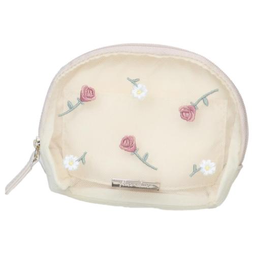 ミニポーチ フロールクレール ティッシュポーチ バラxデイジー クーリア 小物入れ ポケットティッシュ..