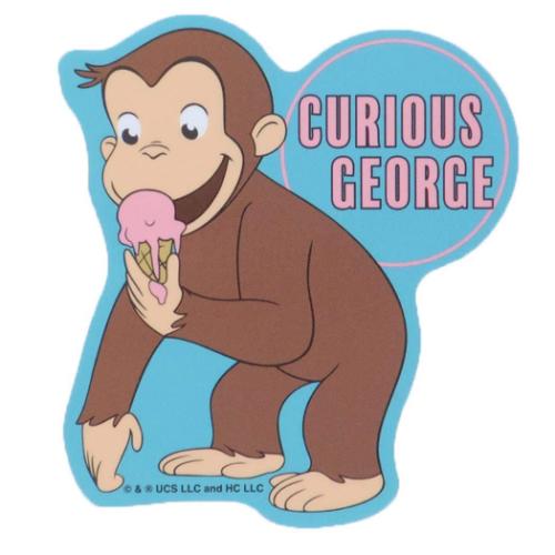 ダイカットシール おさるのジョージ キャラクターステッカー アイスクリーム スモールプラネット ダイ..