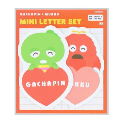 手紙セット ガチャピン&ムック ダイカットミニレター A サンスター文具 手渡し手紙セット ミニ便箋&ミニ封筒 メール便可 マシュマロポップ
