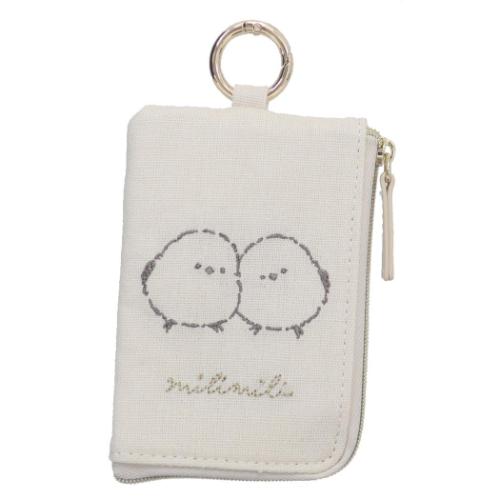 定期入れ ミリミリ カード＆キーケース シマエナガ クーリア パスケース コインケース ICカードケース 鍵ケース メール便可 マシュマロポップ