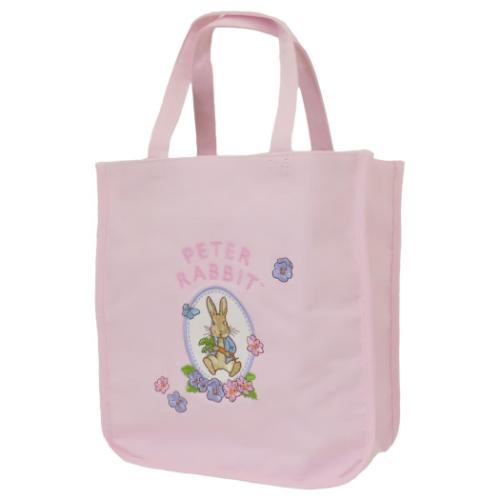 ランチトート ピーターラビット ミニバッグ シンプルフラワーピンク 丸眞 ミニトート お弁当かばん 絵..