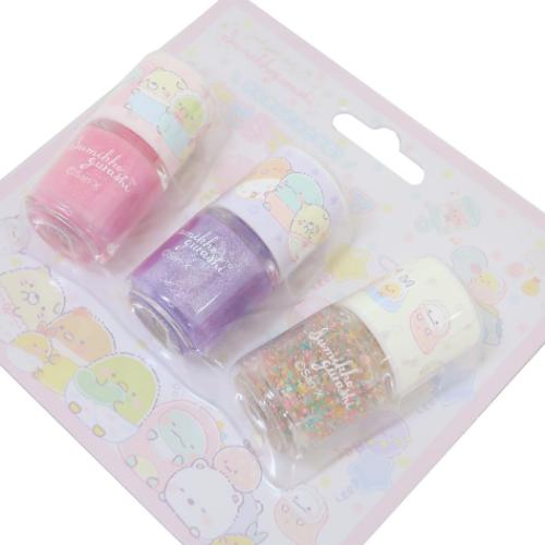 ピールオフネイルアート すみっコぐらし はがせるマニキュア3本セット PK サンエックス 粧美堂 キッズコスメ メール便可 マシュマロポップ