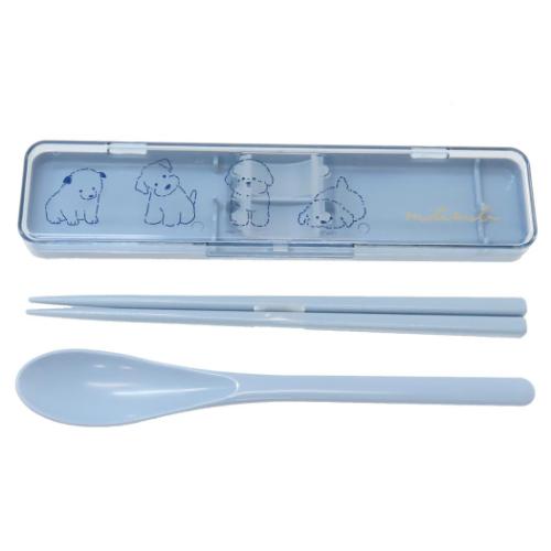 コンビセット ミリミリ 抗菌箸＆スプーンセット イヌ クーリア おはし＆スプーンのツインセット 箸 食洗機対応 新学期準備 ランチ雑貨 メール便可 マシュマロポップ