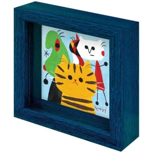 動物画 糸井忠晴 ミニミニボックスフレーム ねこアート ユーパワー IT-01263 ギフト インテリア 取寄品 マシュマロポップ