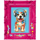 動物画 オイル ペイント アート ペンキ デコフレーム シリーズ DJドッグ ユーパワー OP-05813 ギフト 額付き インテリア 取寄品 マシュマロポップ