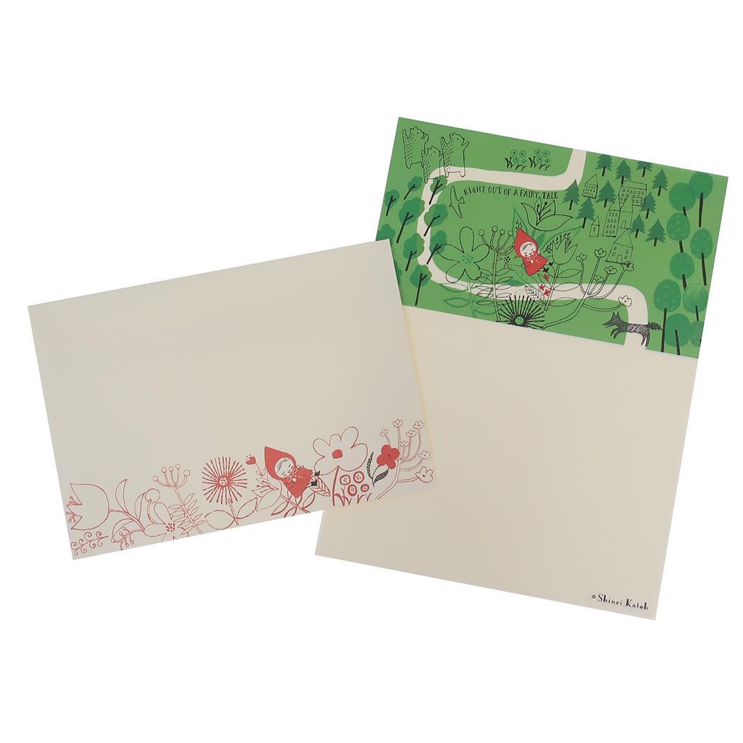 手紙セット レターセット 赤ずきん ちょっとひと休み 木野瀬印刷 便箋&封筒 かわいい メール便可 マシュマロポップ