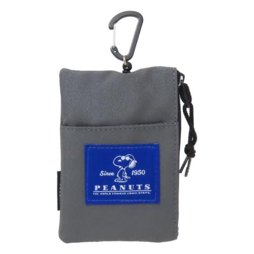 キーケース&定期入れ スヌーピー RE-PET リールパスポーチ BLネーム ジョークール ピーナッツ マリモクラフト 鍵ケース 小銭入れ ICカードケース 通...